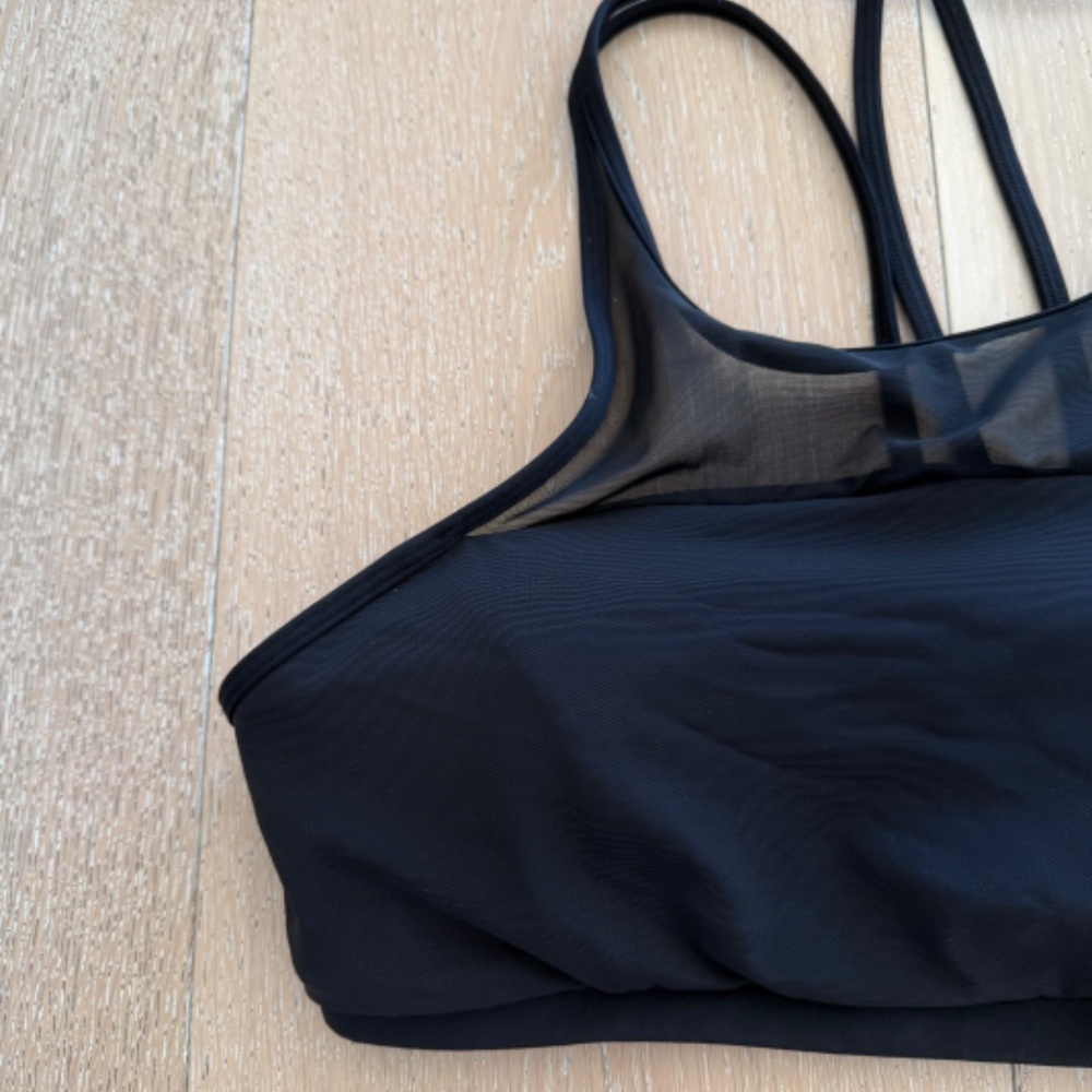 Lululemon Black Mesh High Neck Sports Bra – Size 12 - Picture 2 of 9
